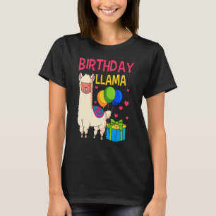 Llama Birthday Alpaca Bday Party Balloons Animal T-Shirt