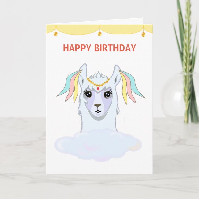 Llama Birthday Card (Front)