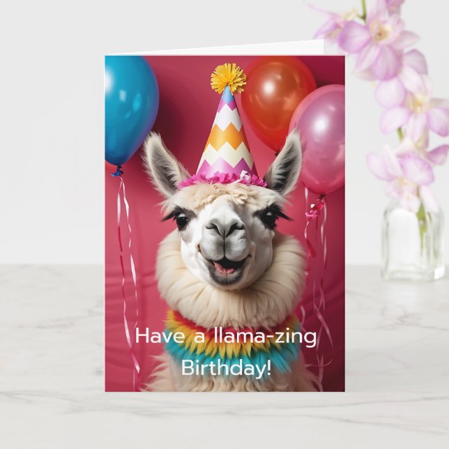 Llama Birthday Have a llama-zing birthday!  Card (Orchid)