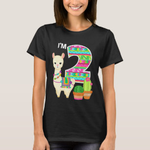 Llama Birthday Im 2 Farm Llama Theme 2nd Birthday T-Shirt