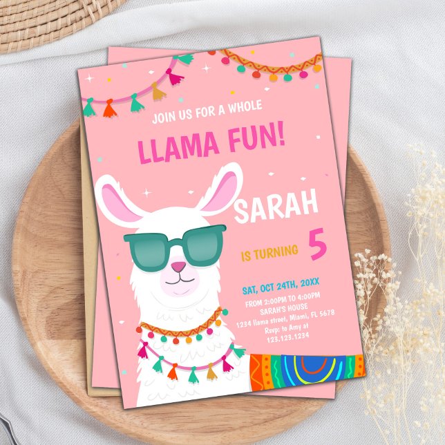 Llama Birthday Invitation, Llama Invitation (Llama Birthday Invitations)