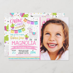 Llama Birthday Invitation Whole Llama Fun Party
