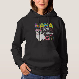 Llama Birthday Nana Of The Birthday Girl Farm Birt Hoodie