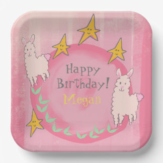 🦙 LLAMA BIRTHDAY  PAPER PLATE