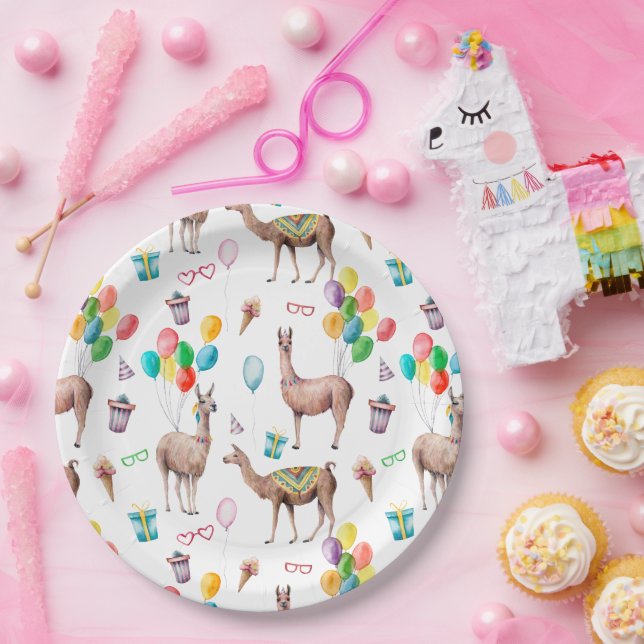 Llama Birthday Party | Custom Party Plates (Party)