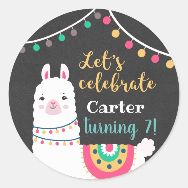 Llama birthday stickers (Front)