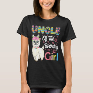 Llama Birthday Uncle Of The Birthday Girl Farm Bir T-Shirt