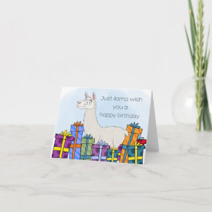 Llama Birthday Wishes Card