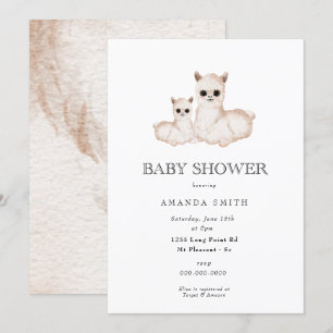 Llama Boho Mum and Baby Safari Baby Shower Invitation