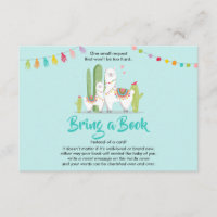 Llama Bring a book Baby shower Fiesta Cactus Girl