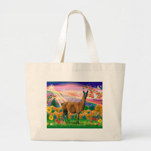 Llama (brown) - Autumn Angel Large Tote Bag