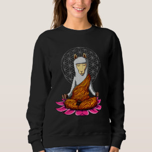 Llama Buddha Yoga Alpaca Meditation Zen Namaste Fl Sweatshirt