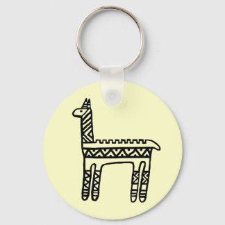 Llama-BW Key Ring