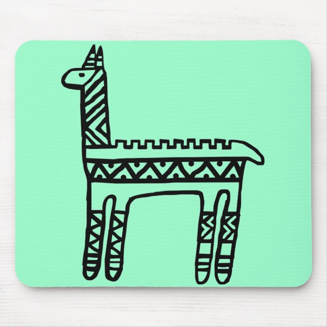 Llama-BW Mouse Mat (Front)