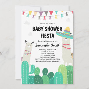 Llama Cactus Baby Shower Invitation