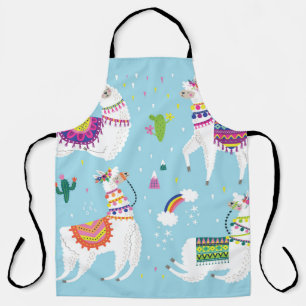 Llama & Cactus: Cute Vintage Set Apron