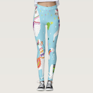 Llama & Cactus: Cute Vintage Set Leggings