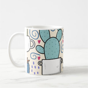 Llama Cactus: Hand-Drawn Seamless Design Coffee Mug