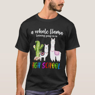 Llama Cactus Highschool Student Back To School T-Shirt
