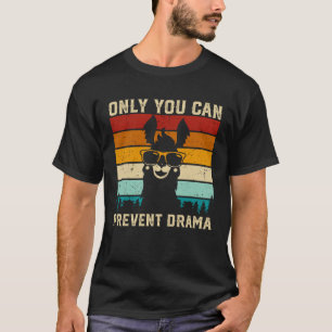 Llama Camping Only You Can Prevent Drama T-Shirt