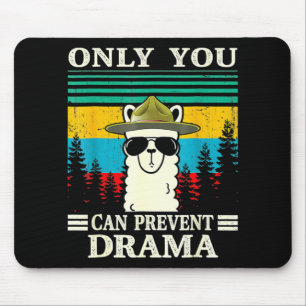 Llama Camping Only You Can Prevent Drama Vintage C Mouse Mat