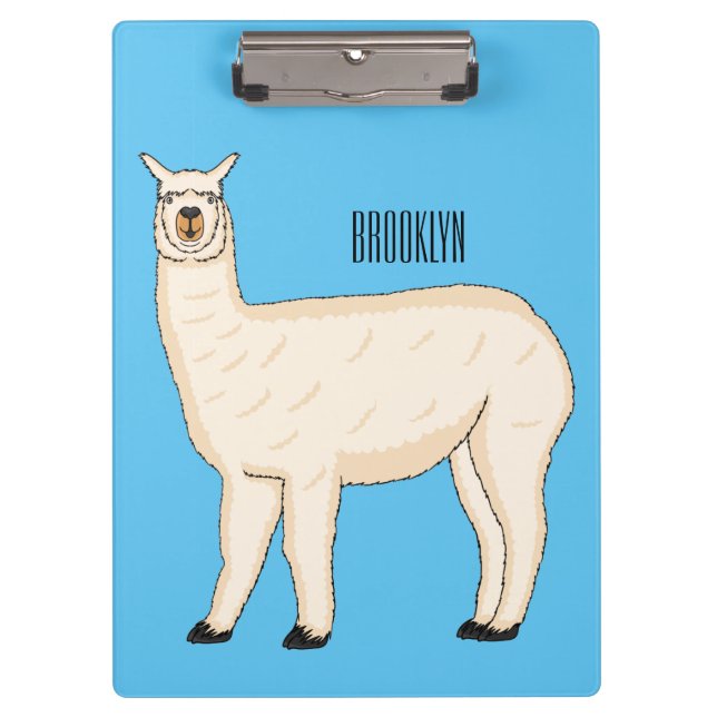 Llama cartoon illustration  clipboard (Front)
