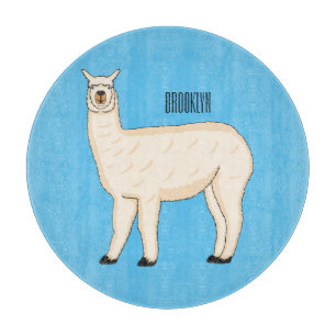 Llama cartoon illustration  cutting board