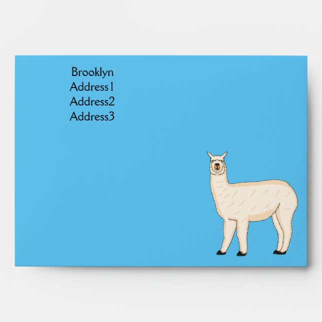 Llama cartoon illustration envelope (Front)