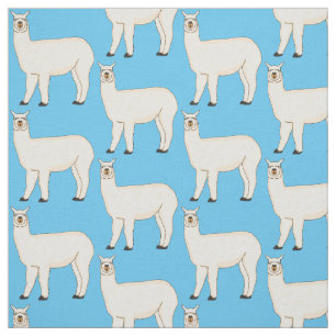 Llama cartoon illustration fabric