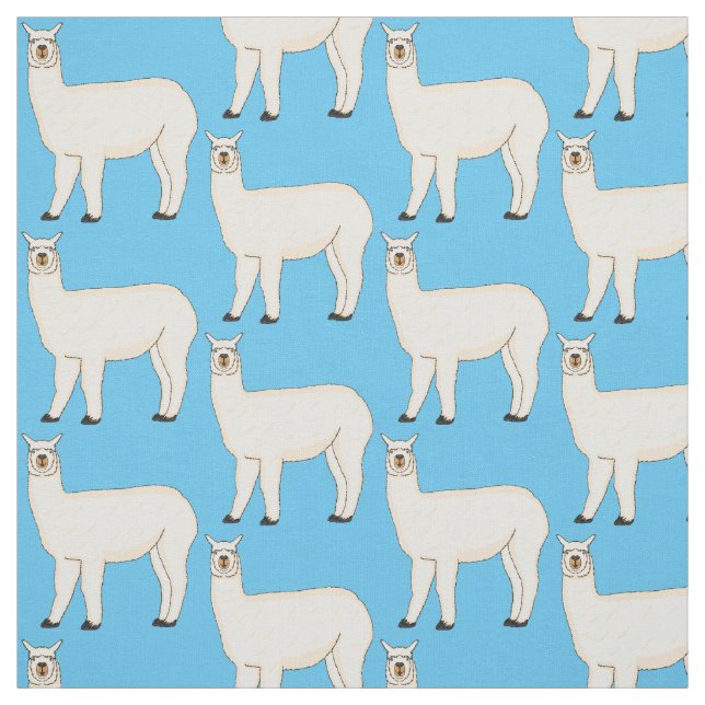 Llama cartoon illustration  fabric (Swatch)