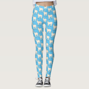 Llama cartoon illustration leggings
