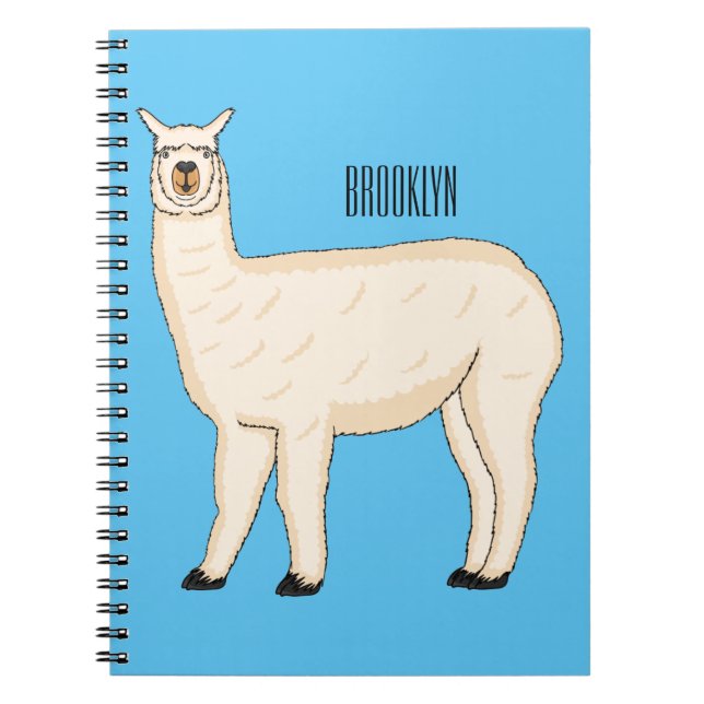 Llama cartoon illustration notebook (Front)