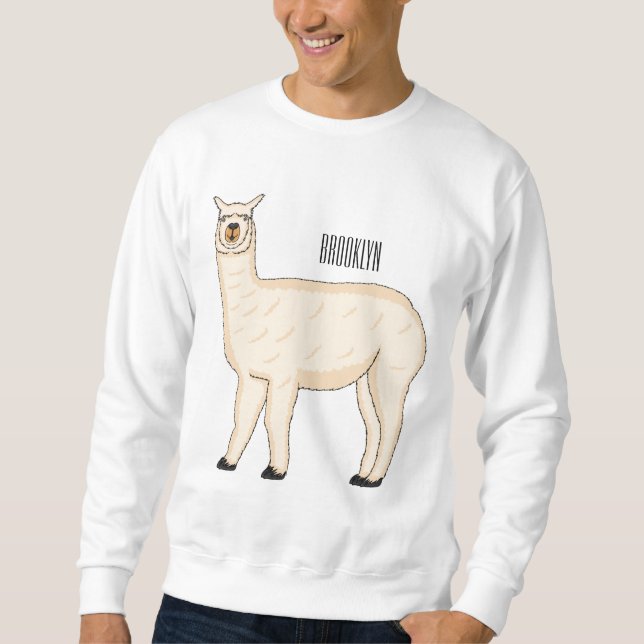 Llama cartoon illustration  sweatshirt (Front)