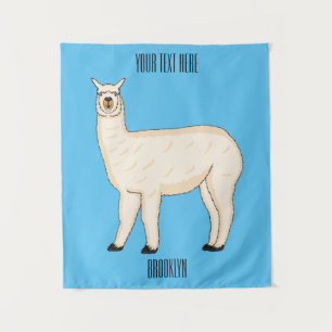 Llama cartoon illustration tapestry