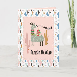 Llama Christmas Funny Fleece Navidad Holiday Card