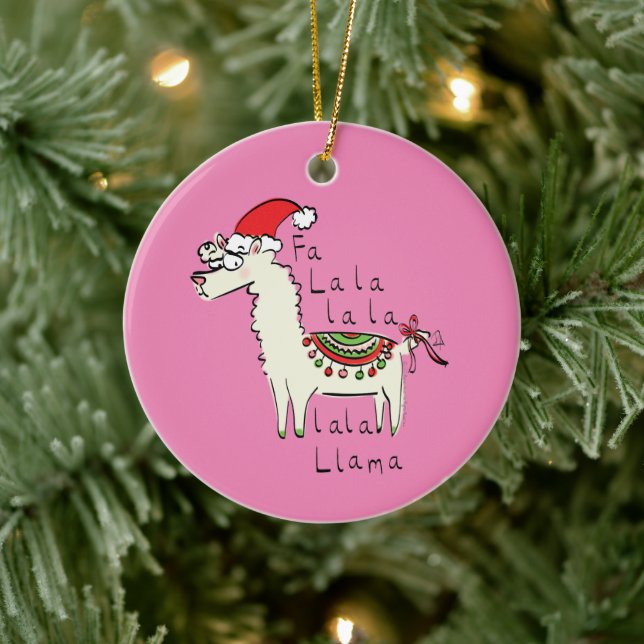Llama Christmas Kids Cute Funny Ceramic Tree Decoration (Tree)
