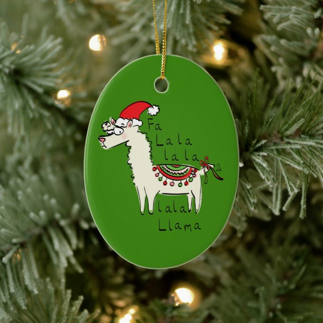Llama Christmas Kids Cute Funny Ceramic Tree Decoration (Tree)