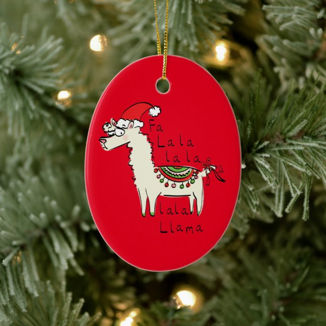Llama Christmas Kids Cute Funny Ceramic Tree Decoration (Tree)