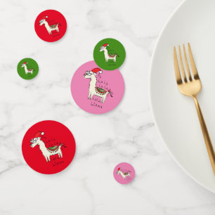 Llama Christmas Kids Cute Funny Confetti
