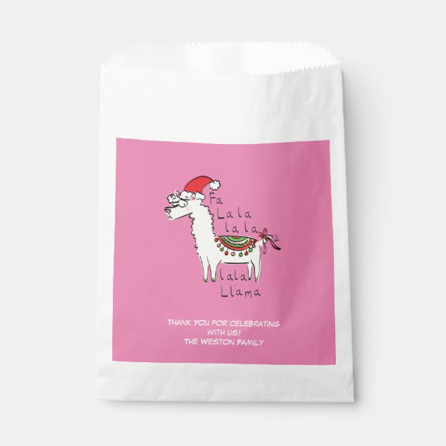 Llama Christmas Kids Cute Funny Favour Bags (Front)