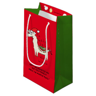 Llama Christmas Kids Cute Funny Small Gift Bag