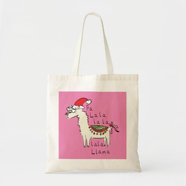 Llama Christmas Kids Cute Funny Tote Bag (Front)