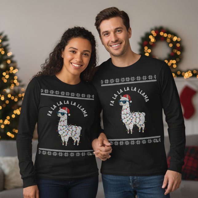 Llama Christmas Lights Pun T-Shirt (Creator Uploaded)