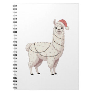 Llama Christmas Lights Sturdy Animals Lover Alpaca Notebook