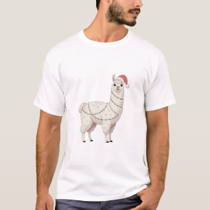 Llama Christmas Lights Sturdy Animals Lover Alpaca T-Shirt