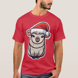 Llama Christmas llama with Christmas hat gift T-Shirt