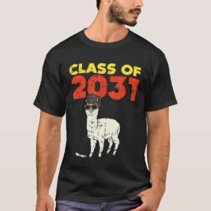Llama Class Of 2031 Grow With Me Graduation Animal T-Shirt