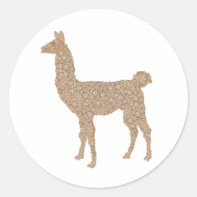 Llama Classic Round Sticker (Front)