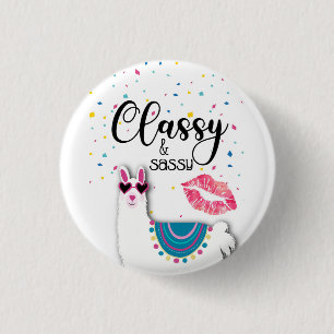 llama classy and sassy bridesmaid gift girlfriends 3 cm round badge