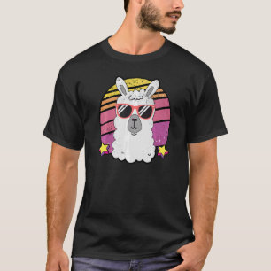 llama cool alpaca with sunglasses white 3 T-Shirt
